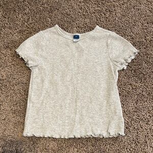 Old Navy Cream Short Sleeve Tee ribbed